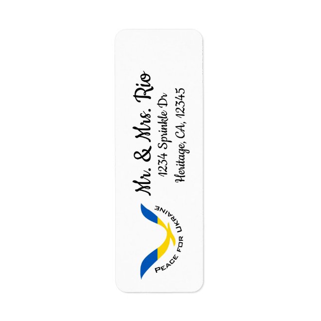 Support Ukraine Peace Address Label (Front)