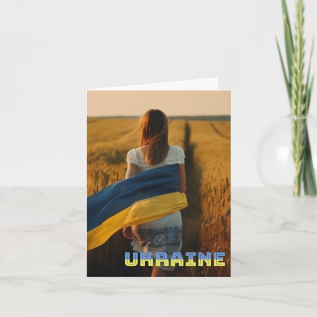 Support Ukraine Peace Greeting Card (Front)