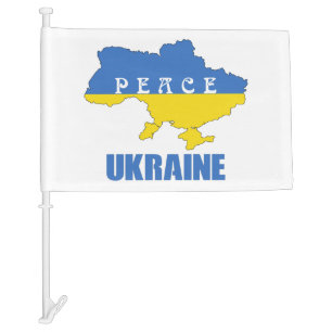 Support Ukraine - Peace & Love for Ukraine Car Flag
