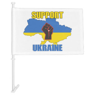 Support Ukraine - Peace & Love for Ukraine Car Flag
