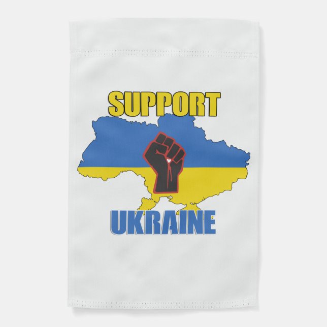 Support Ukraine - Peace & Love for Ukraine Garden Flag (Front)