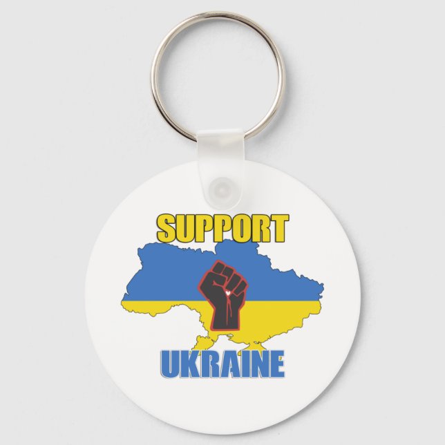Support Ukraine - Peace & Love for Ukraine Keychain (Front)