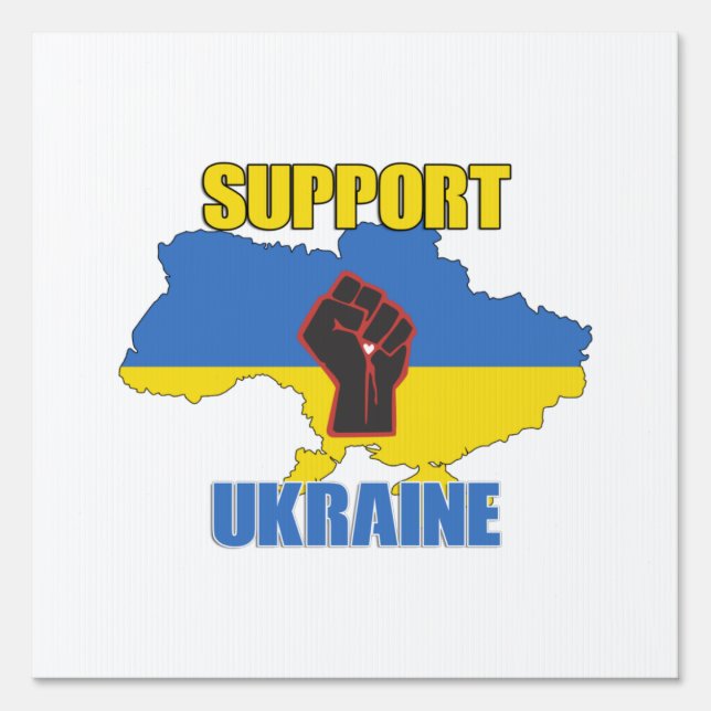 Support Ukraine - Peace & Love for Ukraine Sign (Front)