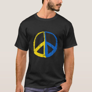 Support Ukraine Peace Sign Ukraine Flag Colors Vin T-Shirt