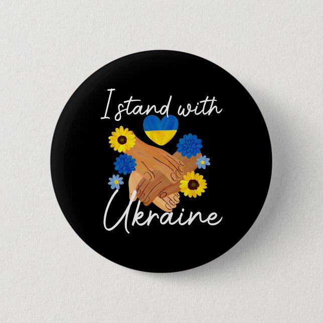 Support Ukraine Peace Unity Ukraine Hope Awareness Button (Front)