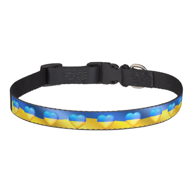 Support Ukraine Pet Collar Freedom Ukrainian Flag (Front)