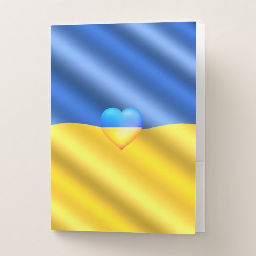 Support Ukraine Pocket Folder Ukrainian Flag