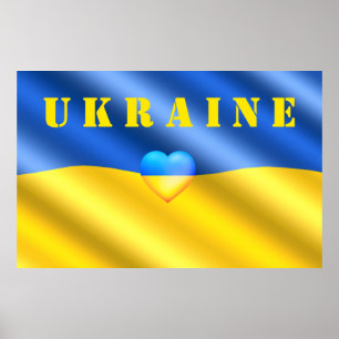 Support Ukraine Poster Ukrainian Flag - Freedom