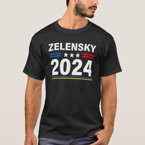 Support Ukraine President Volodymyr Zelensky 2024 T_Shirt