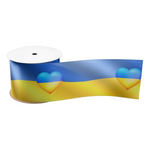Support Ukraine Ribbon Ukrainian Flag Heart