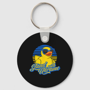 Support Ukraine Rubber Duck Ukrainian Flag Stand W Keychain