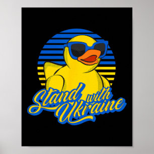 Support Ukraine Rubber Duck Ukrainian Flag Stand W Poster