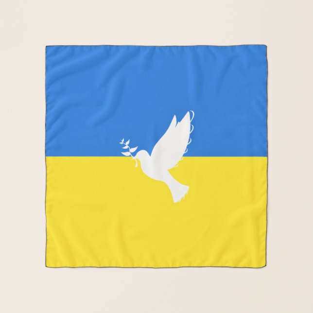 Support Ukraine Scarf Dove Ukrainian Flag (Front)