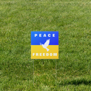 Support Ukraine Sign Dove of Peace - Freedom 