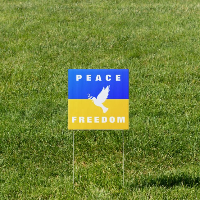 Support Ukraine Sign Dove of Peace - Freedom  (Insitu)