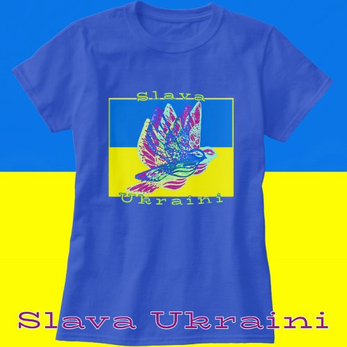 Support Ukraine Slava Ukraini Peace Doves T_Shirt