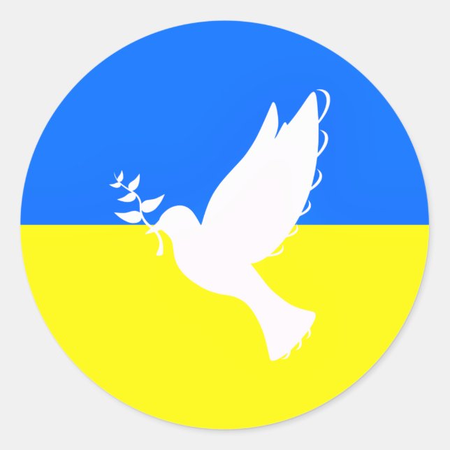 Support Ukraine Sticker Peace Dove - Freedom (Front)