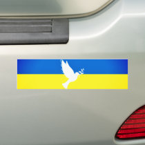 Support Ukraine Sticker Peace Dove Ukrainian Flag