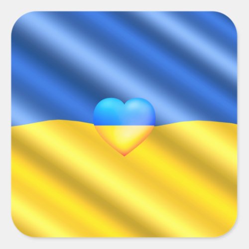 Support Ukraine Sticker Ukrainian Flag Heart