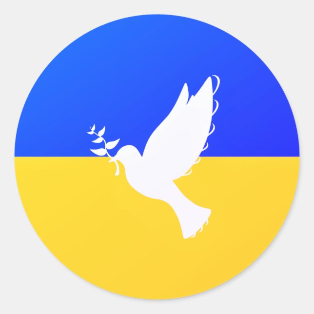 Support Ukraine Stickers Dove of Peace - Freedom (Front)