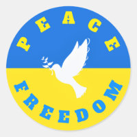 Support Ukraine Stickers Peace Dove Ukrainian Flag