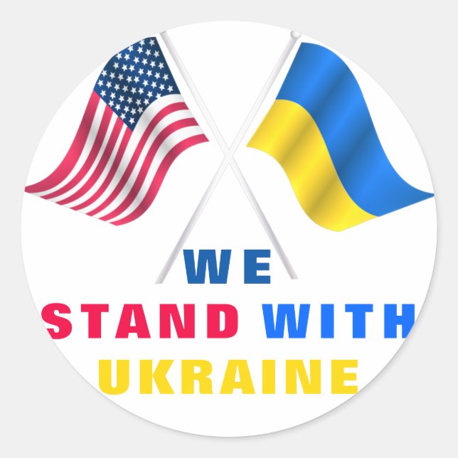 Support Ukraine Stickers We Stand With Ukraine (Front)