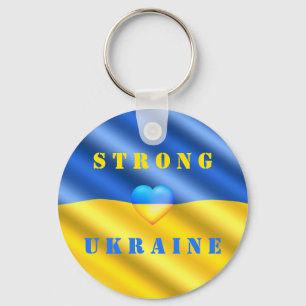 Support Ukraine - Strong - Flag - Freedom - Peace Keychain