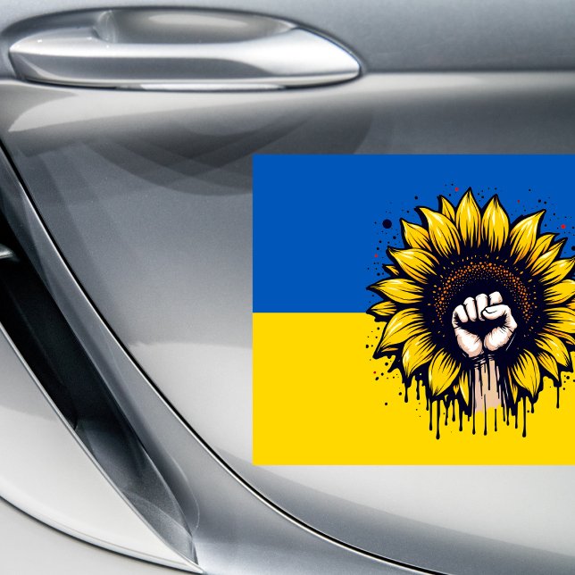 Support Ukraine Sunflower Car Magnet (Creator Uploaded)