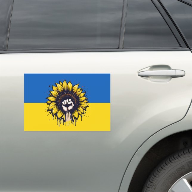 Support Ukraine Sunflower Car Magnet (In Situ)