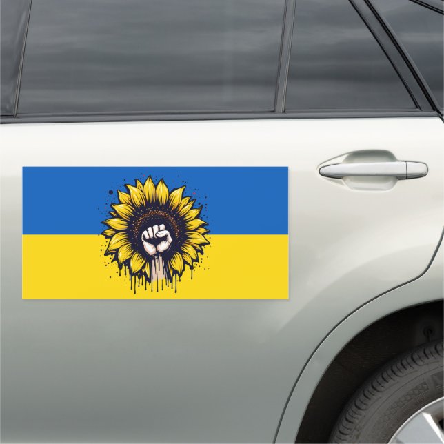 Support Ukraine Sunflower Car Magnet (In Situ)