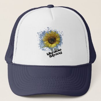 Support Ukraine Sunflower  Trucker Hat by stopnbuy at Zazzle