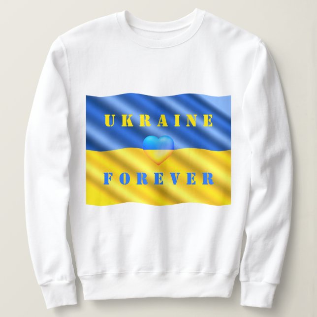 Support Ukraine Sweatshirt Ukrainian Flag Heart (Design Front)