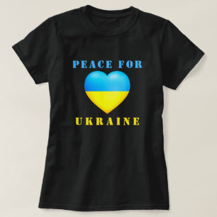 Support Ukraine T-Shirt Peace Ukrainian Flag Heart