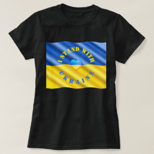 Support Ukraine T-Shirt Ukrainian Flag Heart