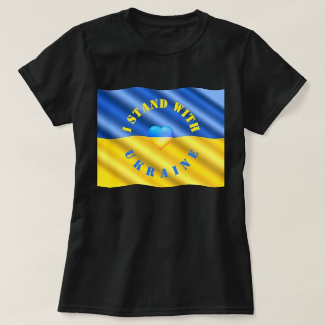 Support Ukraine T-Shirt Ukrainian Flag Heart (Design Front)