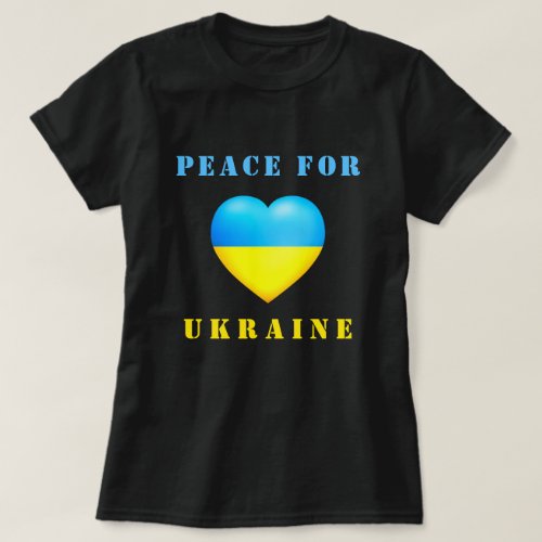 Support Ukraine T_Shirt Ukrainian Flag Heart