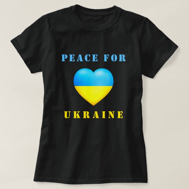 Support Ukraine T-Shirt Ukrainian Flag Heart (Design Front)