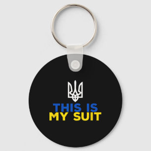 Support Ukraine This Is My Suit Ukrainian Flag Keychain