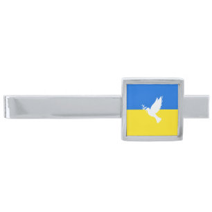 Support Ukraine Tie Bar Ukrainian Flag Peace Dove