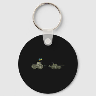 Support Ukraine Tractor Pulling A Russian Keychain