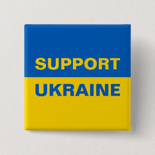 Support Ukraine Ukrainian Flag Button