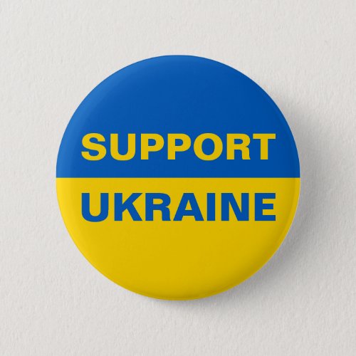 Support Ukraine Ukrainian Flag Button