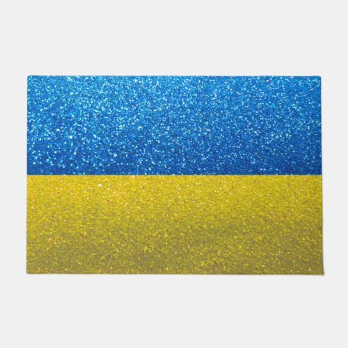 Support Ukraine Ukrainian Flag Glitter Travel  Doormat