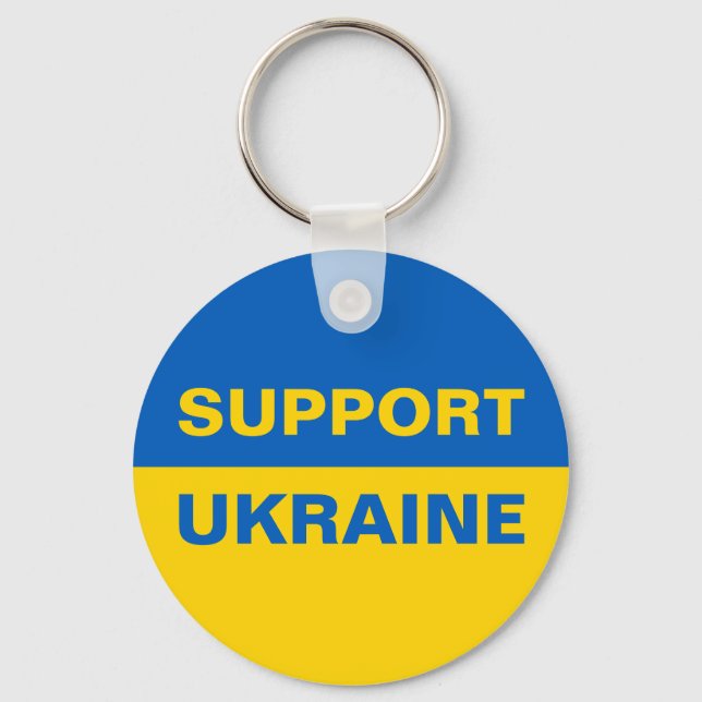 Support Ukraine Ukrainian Flag Keychain (Front)
