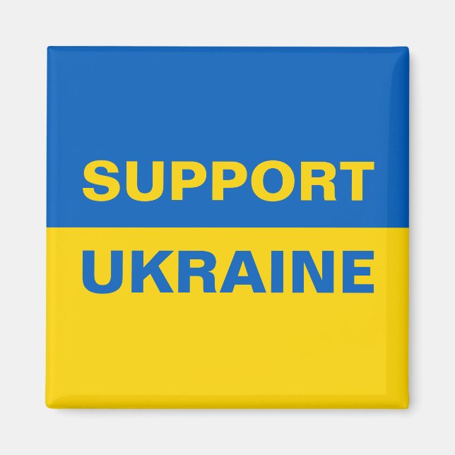 Support Ukraine Ukrainian Flag Magnet (Front)