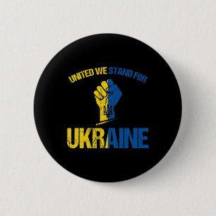 Support Ukraine - United We Stand For Ukraine Ukra Button
