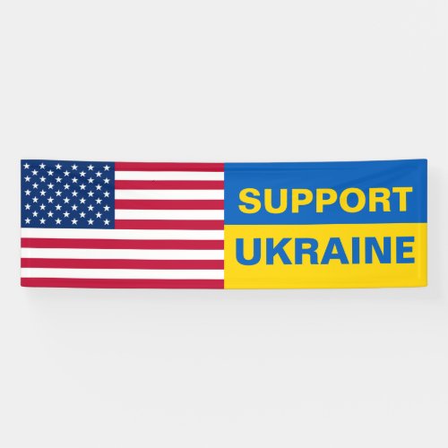Support Ukraine USA American Flag Solidarity Banner