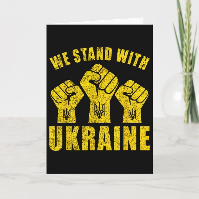 Support Ukraine - We Stand With Ukraine  Card (Front)