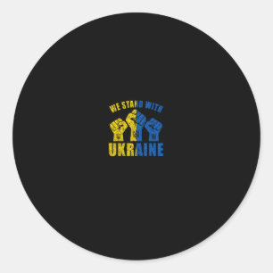Support Ukraine - We Stand With Ukraine Flag Desig Classic Round Sticker