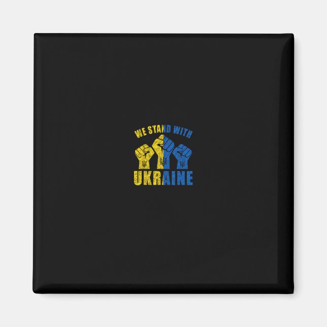 Support Ukraine - We Stand With Ukraine Flag Desig Magnet (Front)